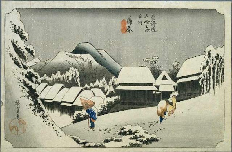 Hiroshige, Nuit de neige à Kambara