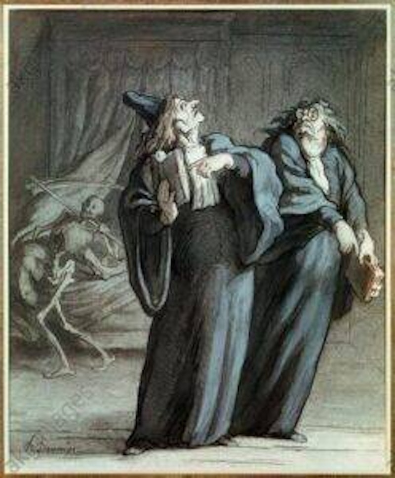 H.Daumier, Zwei Aerzte und der Tod - Daumier / Two doctors and Death - H. Daumier / Deux medecins et la mort