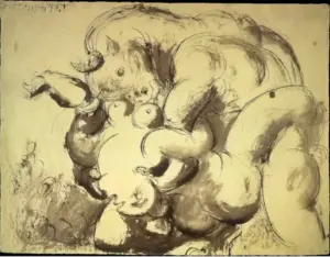 Picasso, Minotaure violant une femme, 1967.
